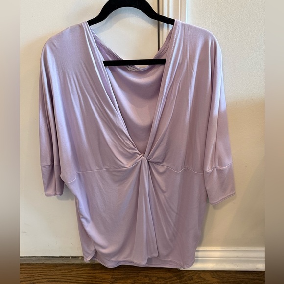 Anthropologie Silence & Noise Dolman Basic Purple Twist Vneck Blouse M - Picture 2 of 5
